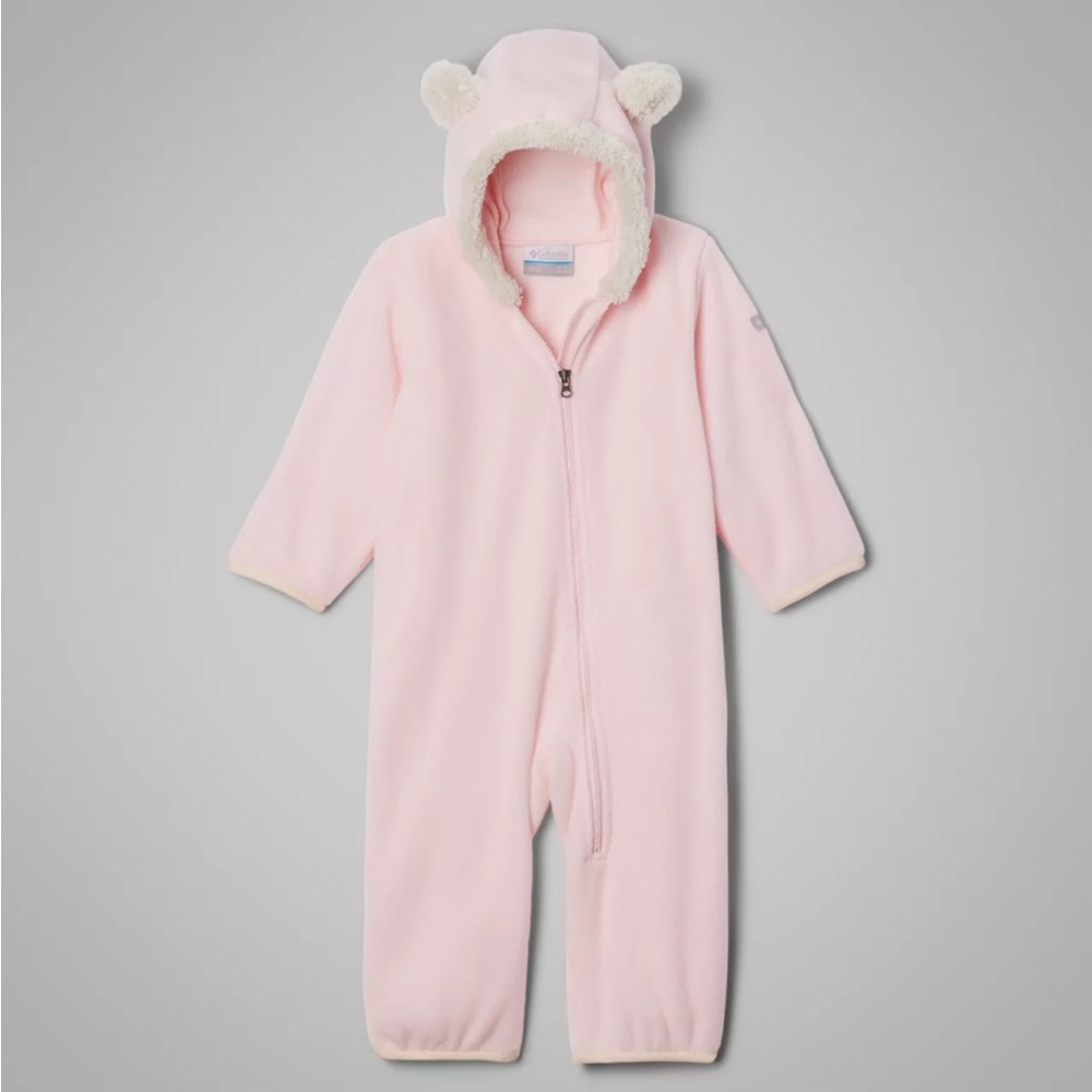 Columbia Light Pink Baby Onesie with Bear Ears